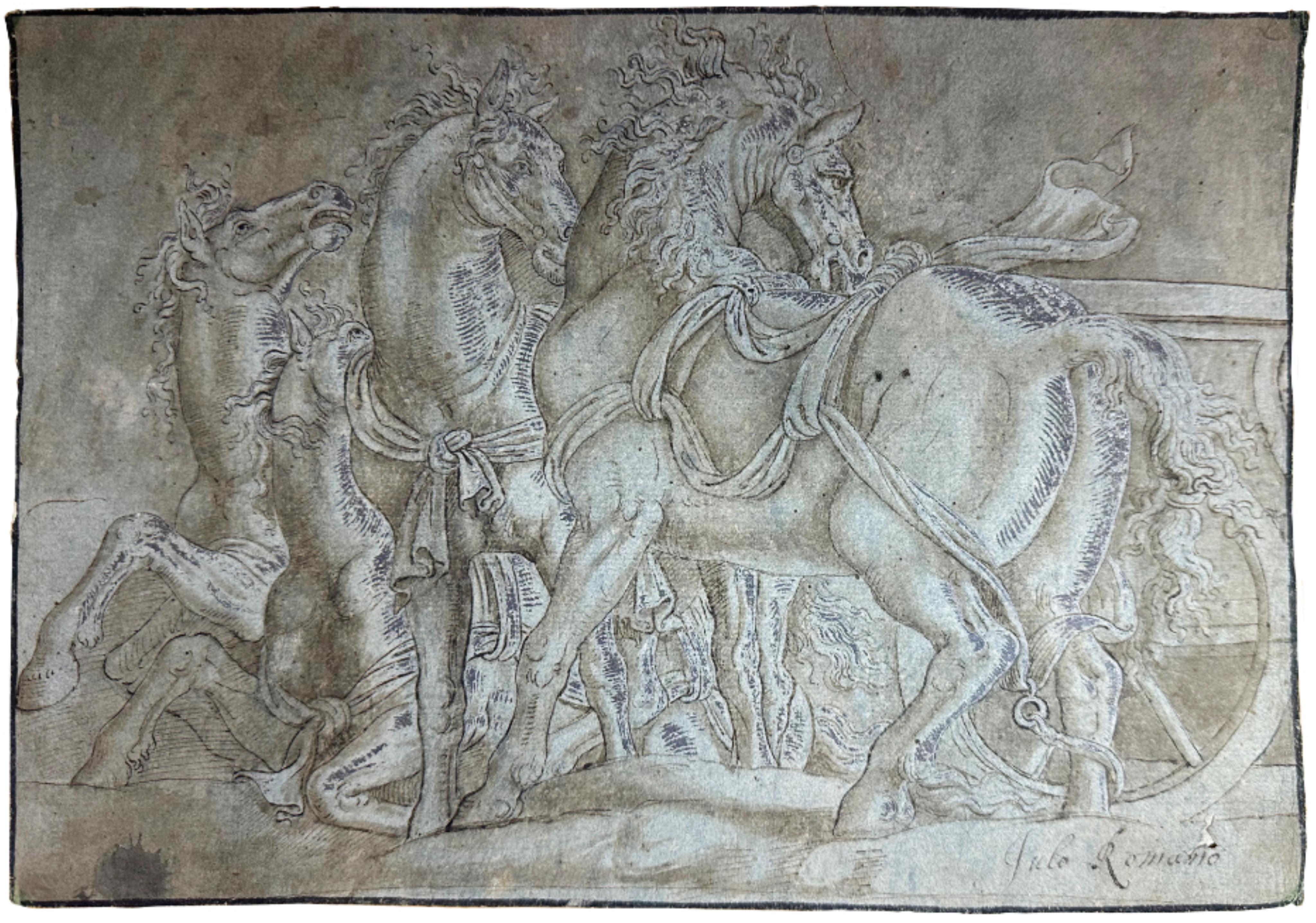 Attributed to Giulio Pippi, called Gulio Romano, (c. 1499-1546), Chariot Horses
